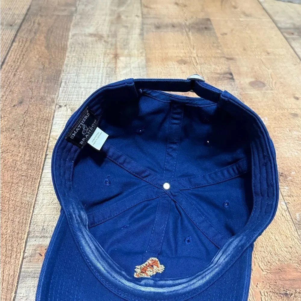 Smathers And Branson Hat Cap Mens Blue Boots  Embroidered‎ Needlepoint Strapback